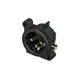 1 pcs : NC3MBH-B - XLR Connectors 3C MALE PCB BLACK