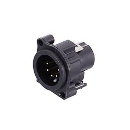 1 pcs : AC5MAV-AU-B - XLR Connectors 5 Pole XLR Chassis Mount Type A Gold Plated Contacts Vertical PCB Black Finish