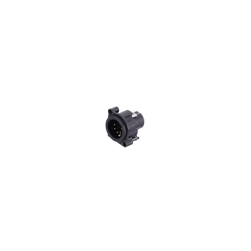 1 pcs : AC5MAV-AU-B - XLR Connectors 5 Pole XLR Chassis Mount Type A Gold Plated Contacts Vertical PCB Black Finish