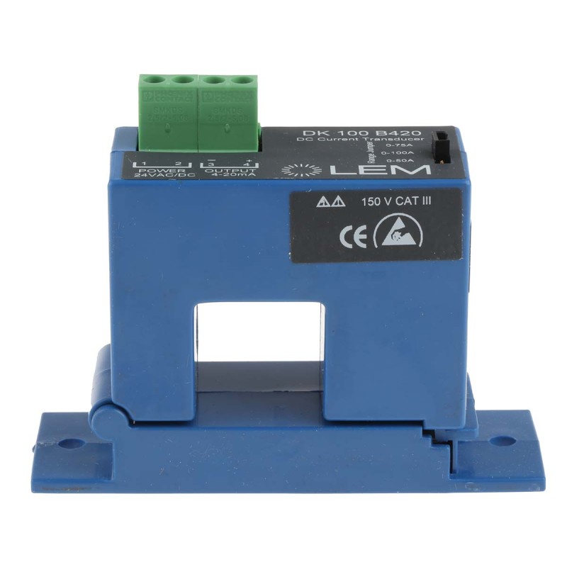 1 pcs - LEM DK Series Current Transformer, 100A Input, 100:1, 4 - 20 mA Output, 21.7mm Bore, 20 - 50 V dc