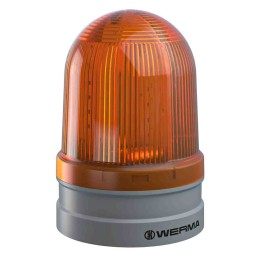 1 pcs - Werma EvoSIGNAL Maxi Series Yellow EVS, Flashing Beacon, 12 V, 24 V, Base Mount, LED Bulb, IP66