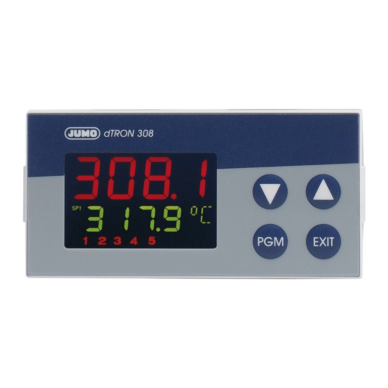1 pcs - Jumo dTRON PID Temperature Controller, 96 x 48 (1/8 DIN)mm, 5 Output Analogue, 110 - 240 V ac Supply Voltage