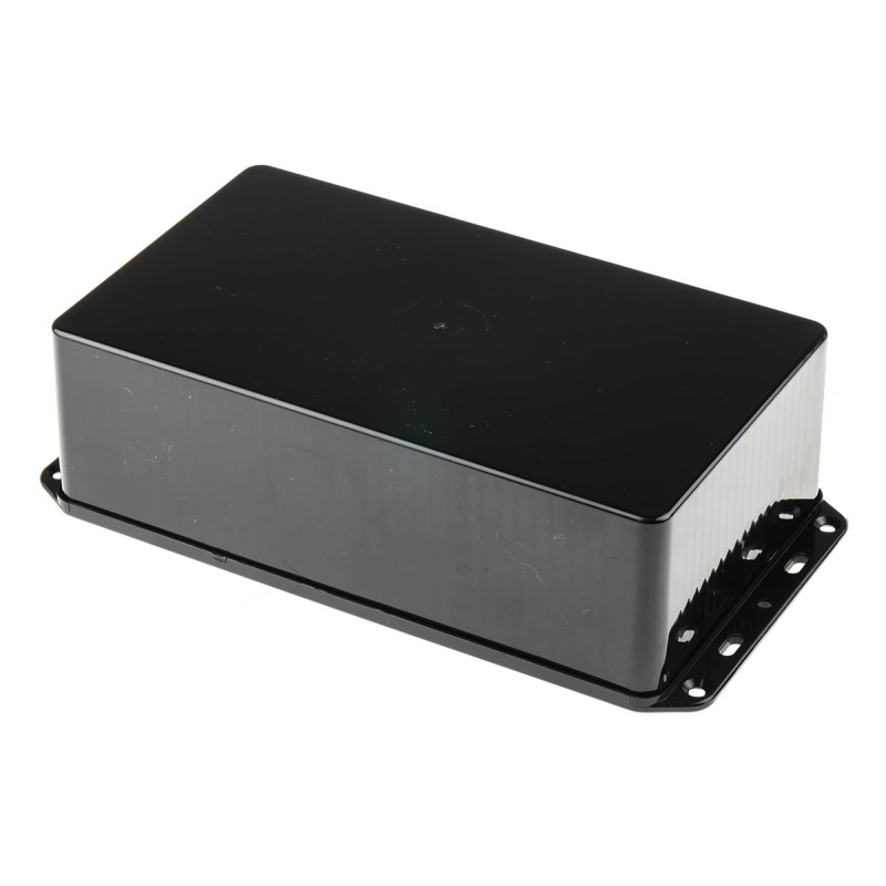 1 pcs - RS PRO Black ABS Enclosure, IP54, Flanged, Black Lid, 210 x 112 x 61mm
