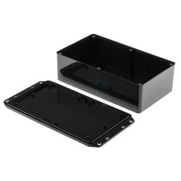 1 pcs - RS PRO Black ABS Enclosure, IP54, Flanged, Black Lid, 210 x 112 x 61mm