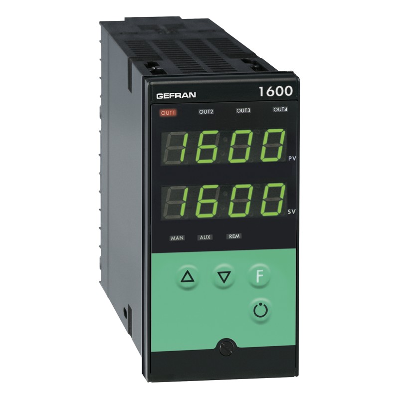 1 pcs - Gefran 1600 PID Temperature Controller, 96 x 48 (1/8 DIN)mm, 2 Output Relay, 100 V ac, 240 V ac Supply Voltage ON/OFF