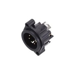 1 pcs : AC5MAH-AU-B - XLR Connectors 5 Pole XLR Male Chassis Mount Type A Gold Plated Contacts Horiz PCB Black Finish