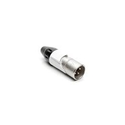 1 pcs : AX3M9M - XLR Connectors 3 pole Pin Male Plug AX XLR AudioCable Conn SatinNickel w/ White Marking Sleeve