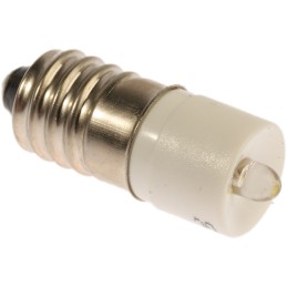 1 pcs - RS PRO White LED Indicator Lamp, 28V ac/dc, E10 Base, 10mm Diameter, 2070mcd