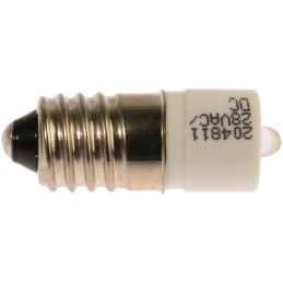1 pcs - RS PRO White LED Indicator Lamp, 28V ac/dc, E10 Base, 10mm Diameter, 2070mcd