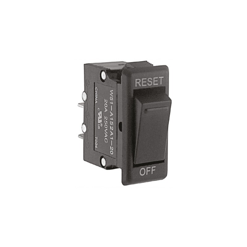 1 pcs - TE Connectivity Thermal Circuit Breaker - W51 Single Pole 250V ac Voltage Rating, 20A Current Rating