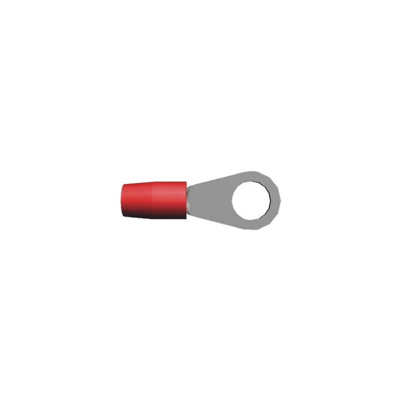 5 pcs - TE Connectivity, TERMINYL Insulated Ring Terminal, M10 Stud Size, 6.6mm² to 10.5mm² Wire Size, Red