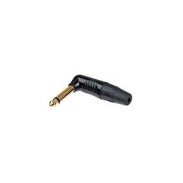 1 pcs : RP2RC-B - Phone Connectors MONO 1/4 RA PLUG BLACK/GOLD - BAG