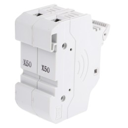 1 pcs - Eaton 32A Rail Mount Fuse Holder for 10 x 38mm Fuse, 2P, 690V ac