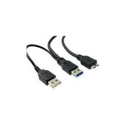 1 pcs : 3023023-02M - USB Cables / IEEE 1394 Cables USB 3.0 A-MICROB W/PWR CBL BLK