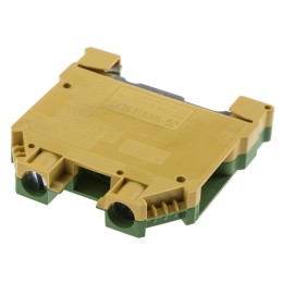 1 pcs - RS PRO 2-Way Earth Terminal Block, 10mm², 16 - 6 AWG Wire, Screw Down, Nylon Housing