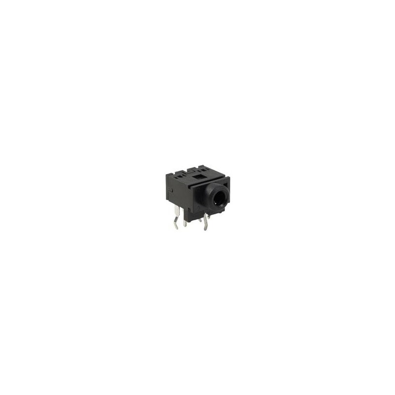 1 pcs : SJ1-3555NG-PI - Phone Connectors 3.5 mm, Stereo, Right Angle, Through Hole, Isolated Ground, Kinked Pins, Audio Jack Con