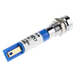 1 pcs - RS PRO Blue Panel Mount Indicator, 8mm Mounting Hole Size, Solder Tab Termination, IP67