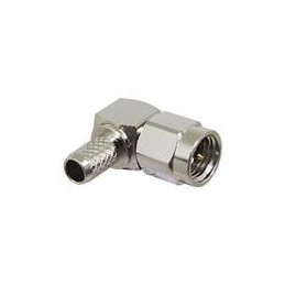 1 pcs : CONSMA012-R58 - RF Connectors / Coaxial Connectors SMA Mal R Angle Cbl End Crimp-RG-58 Cbl