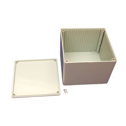 1 pcs - Hammond 1591 Series Grey Flame Retardant ABS Enclosure, IP54, Flanged, Grey Lid, 120 x 120 x 94mm