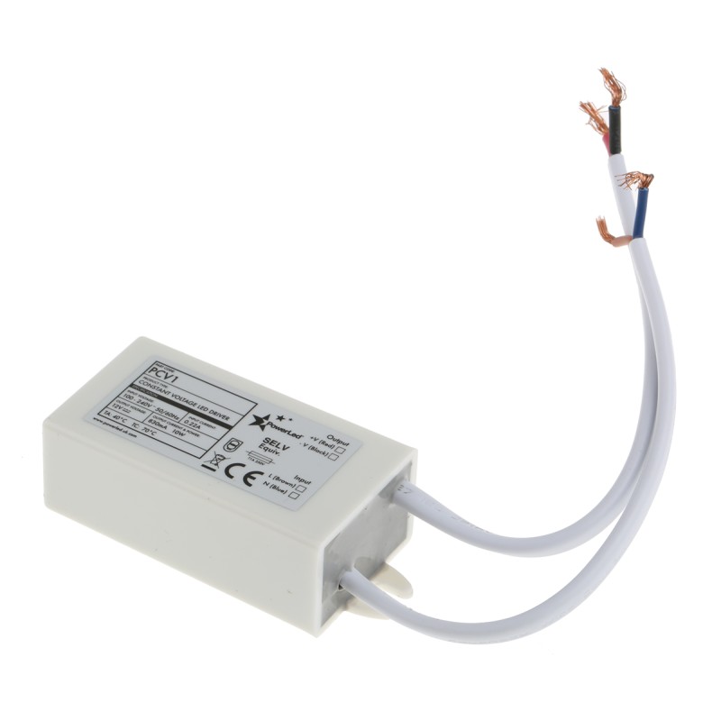 1 pcs - PowerLED LED Driver, 12V Output, 10W Output, 830mA Output, Constant Voltage