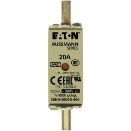 1 pcs - Eaton 20A NH Fuse, NH000, 690V ac