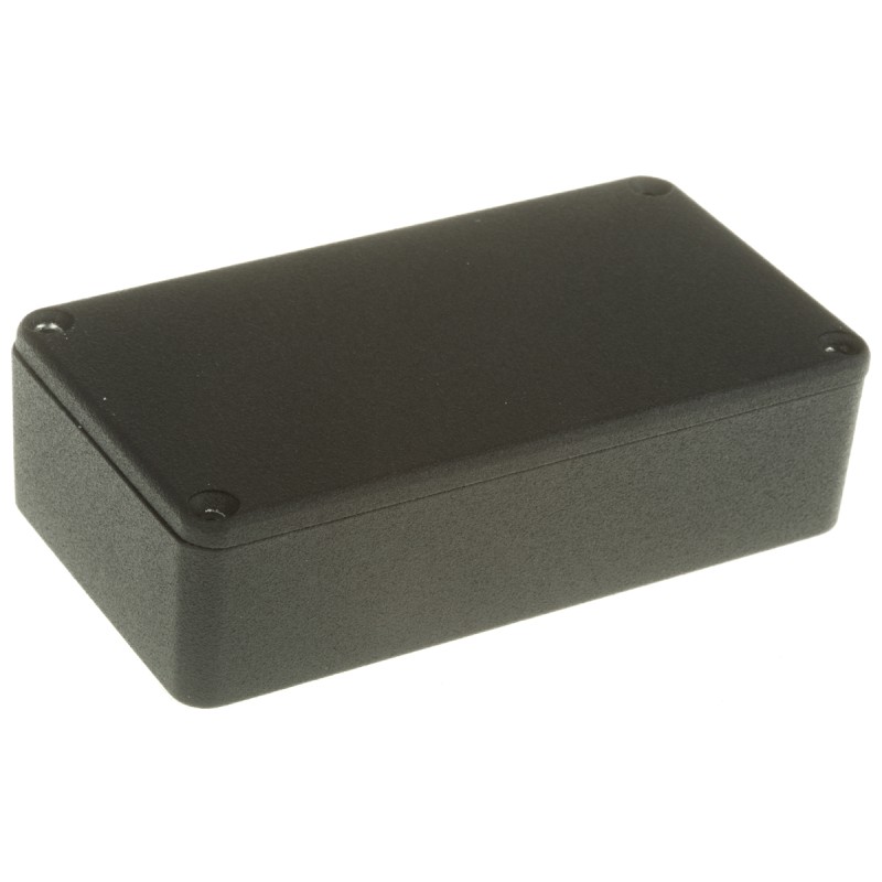 1 pcs - Hammond 1590 Series Black Die Cast Aluminium Enclosure, IP54, Black Lid, 112 x 60 x 31mm