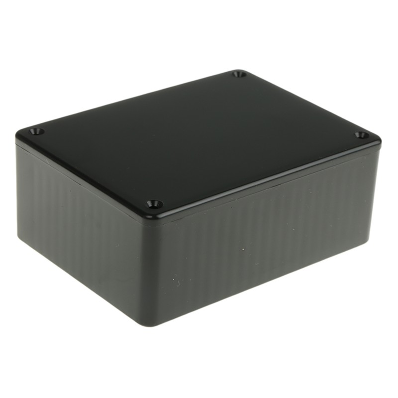1 pcs - Hammond 1591 Series Black ABS Enclosure, IP54, Black Lid, 110.1 x 82.2 x 44mm