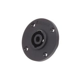 1 pcs : SP-4-MC - Loudspeaker Connectors 4 Pole Loudspeaker Chassi Mount Circular Flange, with Thru Holes, Solder tabs 3/16', Bl