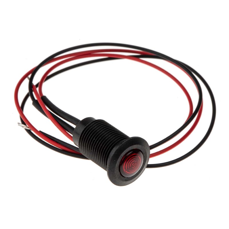 1 pcs - Oxley Red Panel Mount Indicator, 230V ac, 10.2mm Mounting Hole Size, Lead Wires Termination, IP66