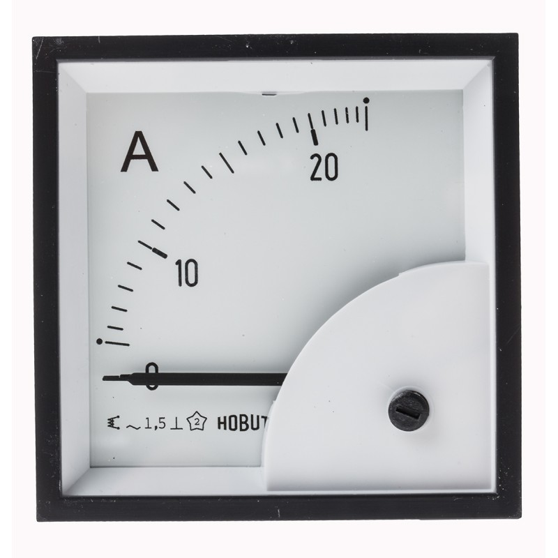 1 pcs - HOBUT D72SD Analogue Panel Ammeter 0/25A Direct Connected AC, 72mm x 72mm Moving Iron