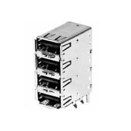 1 pcs : USB-A-Q-RA - USB Connectors USB TYPE A 4PORT RIGHT ANGLE