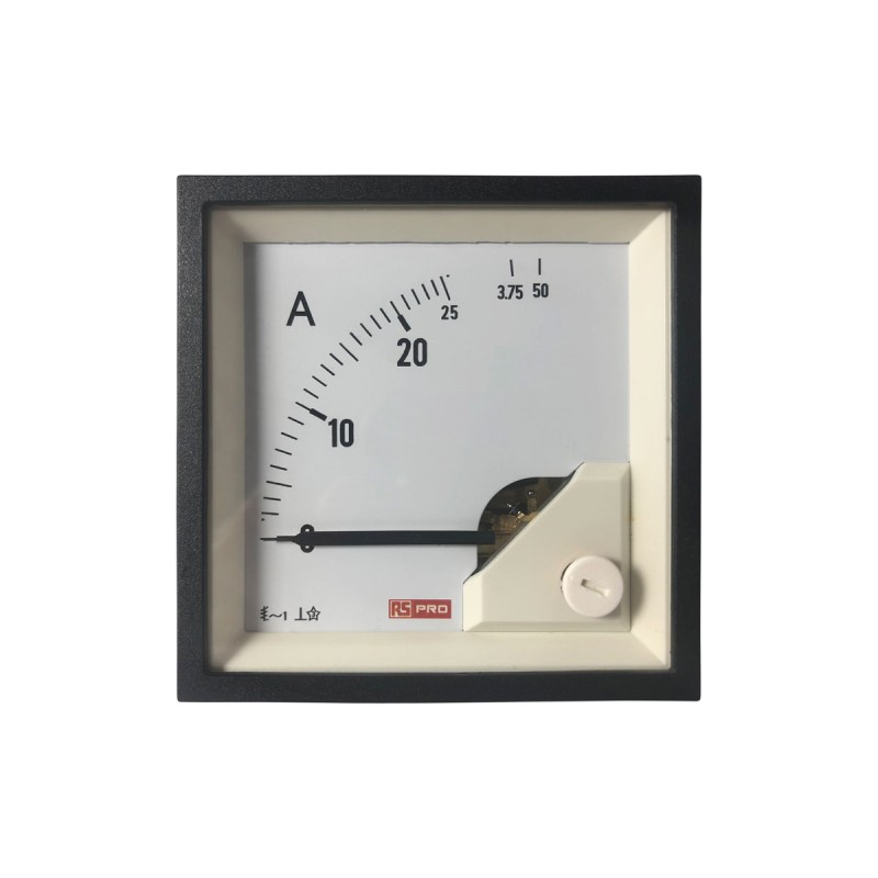 1 pcs - RS PRO Analogue Panel Ammeter 50 (Input)A AC, 68mm x 68mm, 1 % Moving Iron