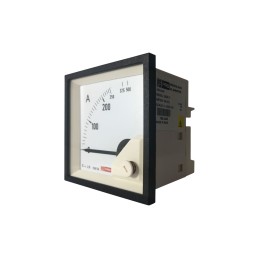 1 pcs - RS PRO Analogue Panel Ammeter 10 (Input) A, 250/5 (CT) A, 500 (Scle) A AC, 68mm x 68mm, 1 % Moving Iron