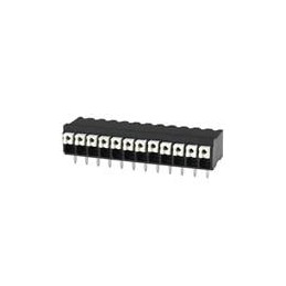 1 pcs : TBLH10-350-12BK - Fixed Terminal Blocks Terminal block, screwless, High Temp, 3.5, Horizontal, 12, Black w Gray Button