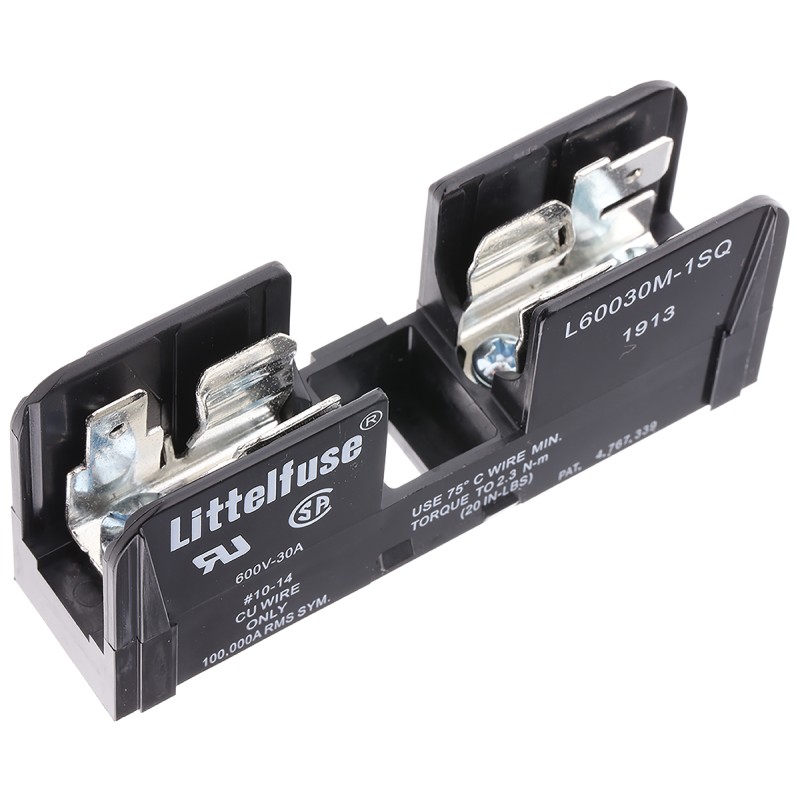 1 pcs - Littelfuse 30A Rail Mount Fuse Holder for 10 x 38mm Fuse, 1P, 600V ac