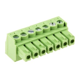 5 pcs - RS PRO 3.81mm Pitch 7 Way Right Angle Pluggable Terminal Block, Plug, Through Hole, Screw Termination