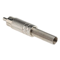 5 pcs - RS PRO Gold Cable Mount RCA Plug, Nickel Plated