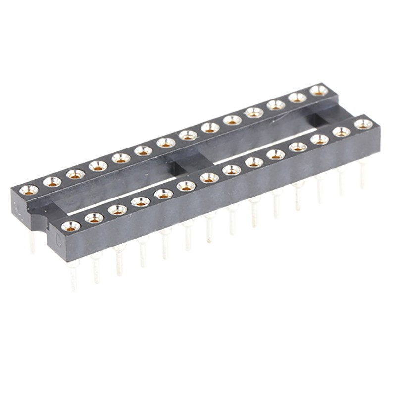 5 pcs - Winslow 2.54mm Pitch Vertical 28 Way, Through Hole Turned Pin Open Frame IC Dip Socket, 5A