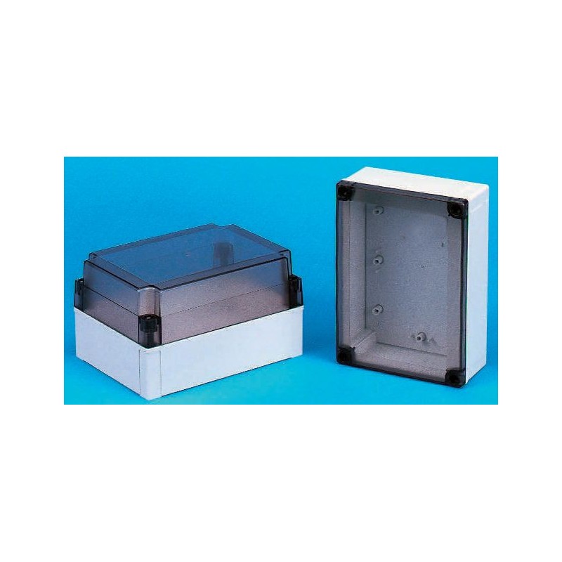 1 pcs - Fibox MNX Series Grey Polycarbonate Enclosure, IP66, IP67, Smoked Transparent Lid, 130 x 130 x 35mm