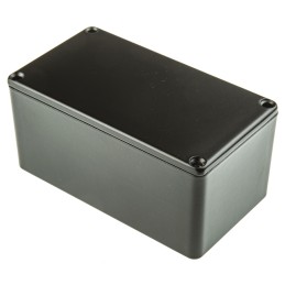 1 pcs - RS PRO Black Die Cast Aluminium Enclosure, Black Lid, 114.4 x 63.7 x 55.1mm