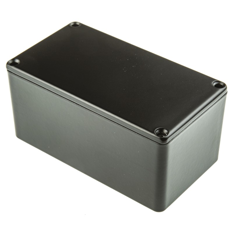 1 pcs - RS PRO Black Die Cast Aluminium Enclosure, Black Lid, 114.4 x 63.7 x 55.1mm