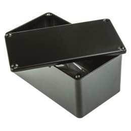 1 pcs - RS PRO Black Die Cast Aluminium Enclosure, Black Lid, 114.4 x 63.7 x 55.1mm