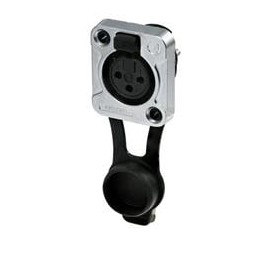 1 pcs : RRX3F-Z-000-0 - XLR Connectors 3P F XLR RCPT D-FLNG IP65 NICKEL/TIN