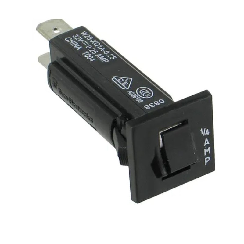 1 pcs - TE Connectivity Thermal Circuit Breaker - W28 Single Pole 32 V dc, 250V ac Voltage Rating, 250mA Current Rating