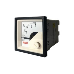 1 pcs - RS PRO Analogue Panel Ammeter 5 (Input, Scale)A AC, 45mm x 45mm, 1 % Moving Iron