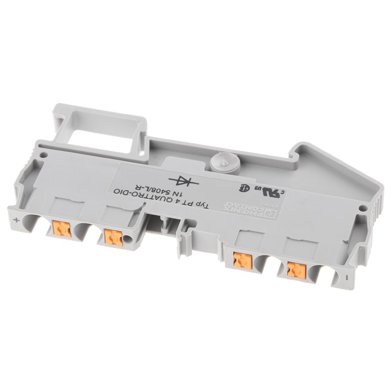 5 pcs - Phoenix Contact PT 4-QUATTRO-DIO 1N 5408/L-R Series Grey Component Terminal Block, Single-Level, Push In Termination