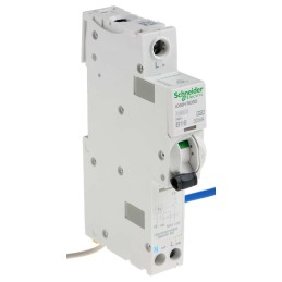 1 pcs - Schneider Electric RCBO, 16A Current Rating, 1P+N Poles, 30mA Trip Sensitivity, Type A, Acti 9 Range