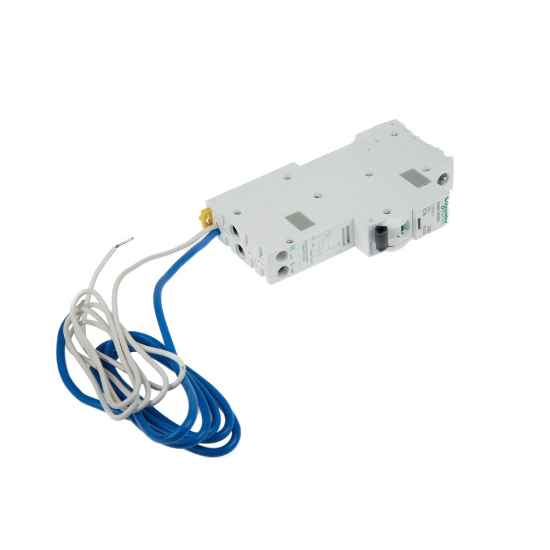 1 pcs - Schneider Electric RCBO, 6A Current Rating, 1P+N Poles, 30mA Trip Sensitivity, Type C, Acti 9 Range