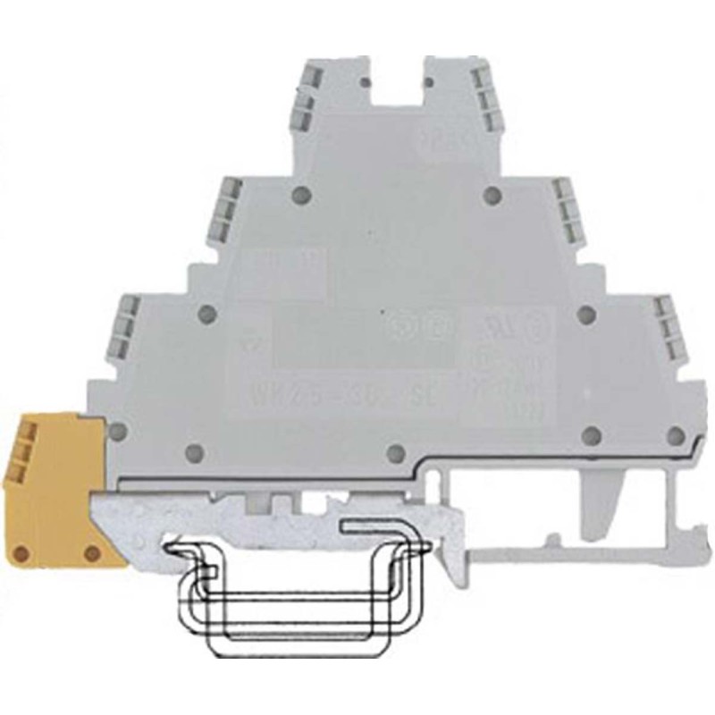 1 pcs - Wieland 7-Way Top Hat Non-Fues DIN Rail Terminal, 22 - 12 AWG Wire, Screw, Thermoplastic Housing