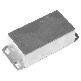 1 pcs - Hammond 1590 Series Natural Die Cast Aluminium Enclosure, IP54, Flanged, Natural Lid, 121.1 x 66 x 35.3mm